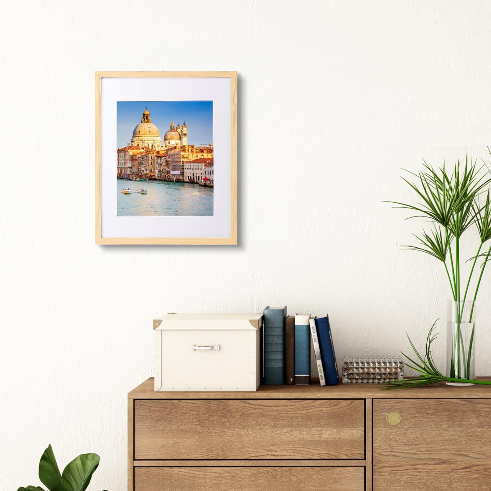 wyooxoo 11x14 Picture Frame Made of Natural Solid Wood Photo Frames Display Pictures 8x10 with Mat or 11x14 Without Mat Colorful